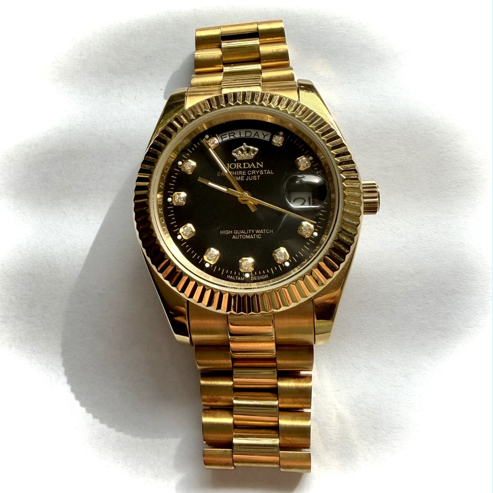 Jordan Gold Timepiece with Black Dial